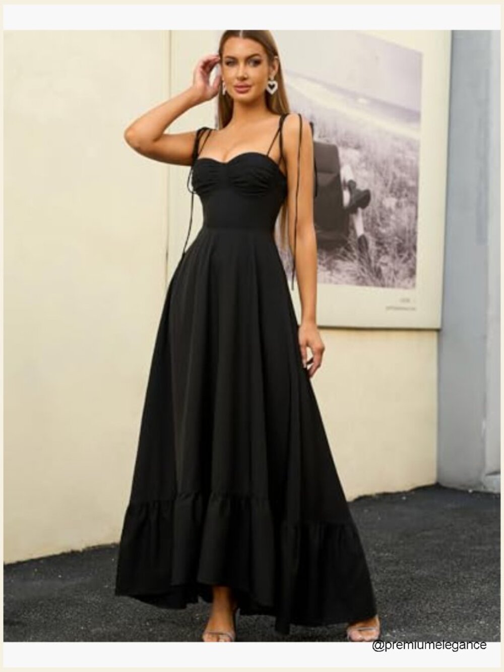 Summer Maxi Dress Spaghetti Strap A-Line Formal Tea Party Sundress - Picture 5 of 6